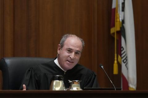 Justice Groban in court